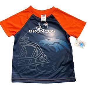 Denver Broncos Performance NFL Team Apparel Toddler Shirt Football Helmet 2T NWT